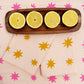Ochre Stars on Blush Dinner Napkins