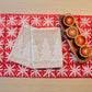 Red Floral Dots Table Runner