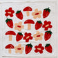 Berry Shroom on White Tea Towel