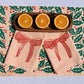 Striped Bow on Blush Dinner Napkins