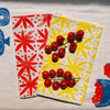 Red Floral Dots Dinner Napkins