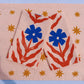 Blue Daisy on Blush Dinner Napkins