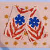 Blue Daisy on Blush Dinner Napkins