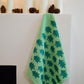 Glitter Trees on Green Tea Towel