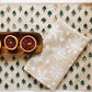 Mini Trees on Oatmeal Table Runner