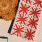 Red Floral Dots on Oatmeal Dinner Napkins