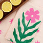 Pink Daisy on Blush Dinner Napkins