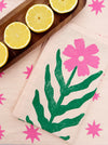 Pink Daisy on Blush Dinner Napkins