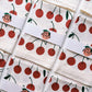Glitter Cherries on White Tea Towel