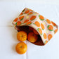 Tangerines Block Printed Zipper Pouch.