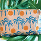 Palm Sunset SET of 2 Block Printed Zipper Pouches.