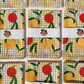 Peach Toss on Gingham Tea Towel