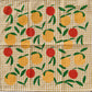 Peach Toss on Gingham Tea Towel