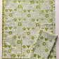 Garden Squares on Green Dinner Napkins