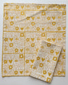 Garden Squares on Mustard Dinner Napkins