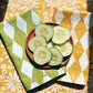 Diamonds on Yellow Dinner Napkins