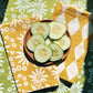 Harvest Florals on Mustard Dinner Napkins