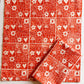 Garden Squares on Blush Dinner Napkins