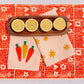 Ochre Stars on Blush Dinner Napkins