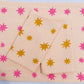 Ochre Stars on Blush Dinner Napkins