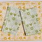 Garden Squares on Green Dinner Napkins