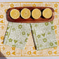 Garden Squares on Green Dinner Napkins