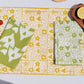 Garden Squares on Mustard Table Runner