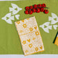 Garden Squares on Mustard Dinner Napkins