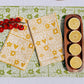 Garden Squares on Green Table Runner