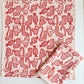 Red Candy Stripe on Blush Dinner Napkins