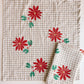 Poinsettia on Gingham Dinner Napkins