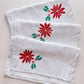 Poinsettia on White Table Runner