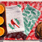 Pine Needles on White Dinner Napkins
