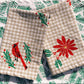 Cardinals on Gingham Dinner Napkins