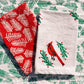 Pine Needles on Red Dinner Napkins