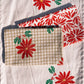 Poinsettia on White Table Runner