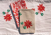 Poinsettia on Gingham Dinner Napkins
