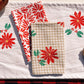 Poinsettia on White Table Runner