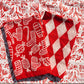 Holiday Stripe on Red Dinner Napkins