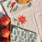 Poinsettia on Oatmeal Gingham Table Runner