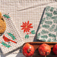 Poinsettia on Oatmeal Gingham Table Runner