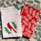 Pine Needles on Red Dinner Napkins