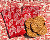 Holiday Stripe on Red Dinner Napkins