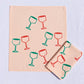 Holiday Cheers on Blush Dinner Napkins