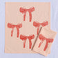 Striped Bow on Blush Dinner Napkins