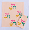 Holiday Bows on Blush Dinner Napkins