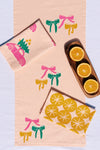 Holiday Bows on Blush Table Runner