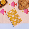 Ochre Ornaments on Blush Dinner Napkins