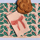 Striped Bow on Blush Dinner Napkins