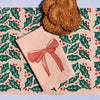 Striped Bow on Blush Dinner Napkins